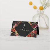 Hochzeit eleganter moderner Moody-Blume Platzkarte (Vorderseite)