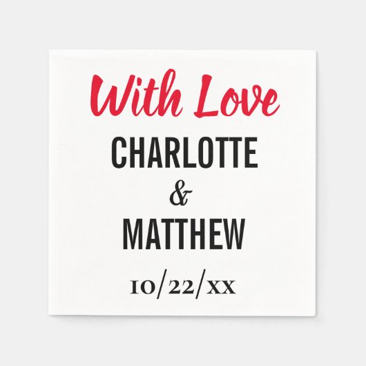 Hochzeit Eleganter moderner Typografie mit Liebe Serviette (Vorderseite)