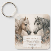 Hochzeit Eleganter Pferde Save the Date Schlüssela Schlüsselanhänger (Vorderseite)