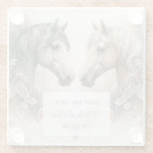 Hochzeit Eleganter Pferde Save the Date Untersetze Glasuntersetzer (Rückseite)