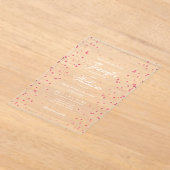 Hochzeit Eleganter romantischer Script Rosa Speck Acryleinladungen (Ablage )