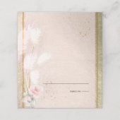 Hochzeit | Eleganter rosafarbener Pampasgras Platzkarte (Außenseite Aufgefaltet)