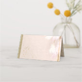 Hochzeit | Eleganter rosafarbener Pampasgras Platzkarte (Rückseite)