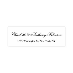 Hochzeit Eleganter Script Creative Schwarz-weiß Fa Permastempel