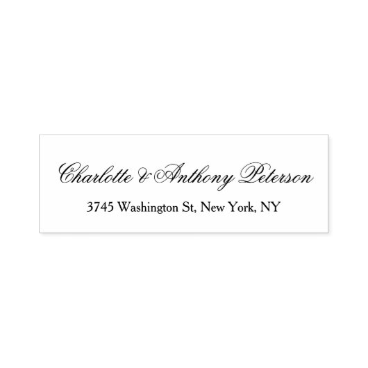 Hochzeit Eleganter Script Creative Schwarz-weiß Fa Permastempel (Design)