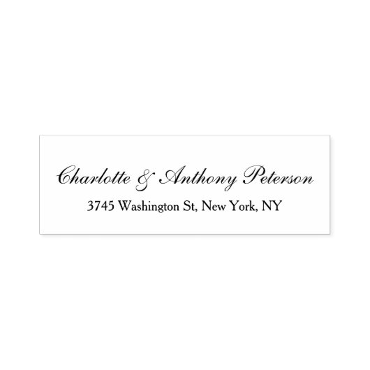 Hochzeit Eleganter Script Creative Schwarz-weiß Fa Permastempel (Design)
