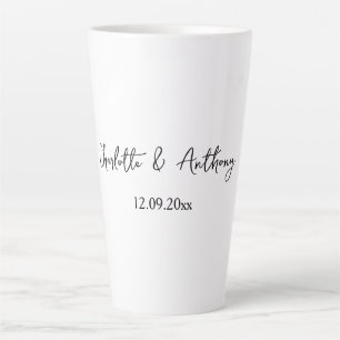 Hochzeit Eleganter Script kreativ Schwarz-weiß Milchtasse