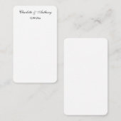 Hochzeit Eleganter Script kreativ Schwarz-weiß Mitteilungskarte (Vorne/Hinten)