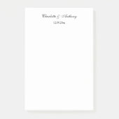 Hochzeit Eleganter Script kreativ Schwarz-weiß Post-it Klebezettel (Vorderseite)