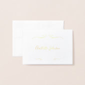 Hochzeit Eleganter Script Name Place Real Gold Folienkarte (Vorderseite mit Umschlag)