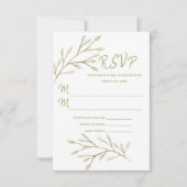 Hochzeit Eleganter Wald Blätter weich rosa RSVP Karte (Vorderseite)