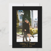 Hochzeit Elegantes Burgundy Schwarzes Foto Einladung (Rückseite)