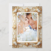 Hochzeit Elegantes Cream Beige Gold Foto Einladung (Rückseite)