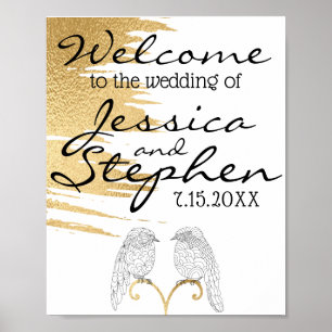 Hochzeit Elegantes Gold und Schwarz Poster