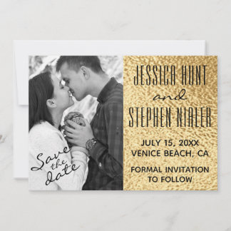 Hochzeit Elegantes Gold und Schwarz Save The Date