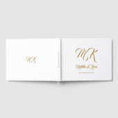 Hochzeit Elegantes klassisches Gold Script & White Gästebuch (Voll)