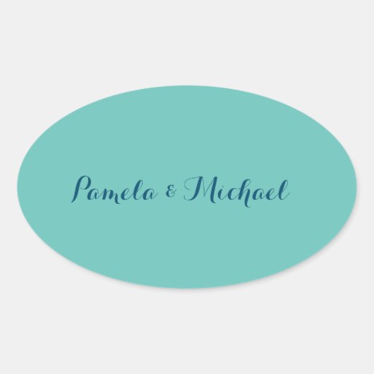 Hochzeit Elegantes Minimalistisches Klassisches Bl Ovaler Aufkleber (Vorderseite)