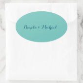 Hochzeit Elegantes Minimalistisches Klassisches Bl Ovaler Aufkleber (Tasche)