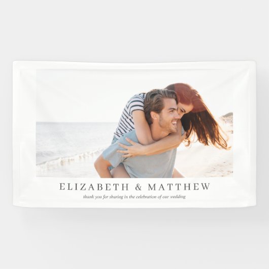 Hochzeit | Elegantes modernes Foto Banner (Horizontal)