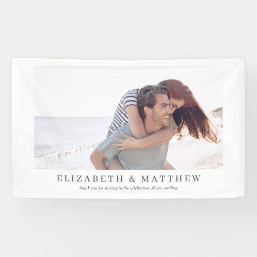 Hochzeit| Elegantes modernes Foto Banner (Horizontal)