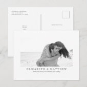 Hochzeit | Elegantes modernes Foto Postkarte (Vorne/Hinten)