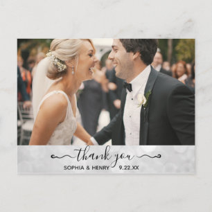 Hochzeit Elegantes modernes Typografie Foto Vielen Postkarte