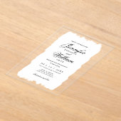 Hochzeit Elegantes romanisches Skript White Paint Acryleinladungen (Ablage )