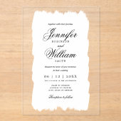 Hochzeit Elegantes romanisches Skript White Paint Acryleinladungen (Vorderseite)