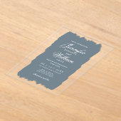 Hochzeit Elegantes romantisches Skript Dusty Blue Acryleinladungen (Ablage )