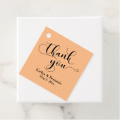 Hochzeit Elegantes Schwarzes Script blass Orange V Geschenkanhänger (Beispiel)