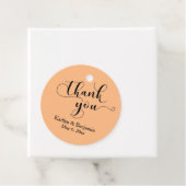Hochzeit Elegantes Schwarzes Script blass Orange V Geschenkanhänger (Beispiel)