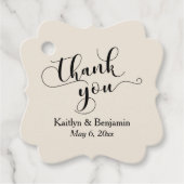 Hochzeit Elegantes schwarzes Skript auf Cream Viel Geschenkanhänger (Vorderseite)