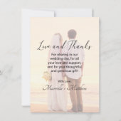 Hochzeit Elegantes Schwarzes Skript-Foto Dankeskarte (Rückseite)