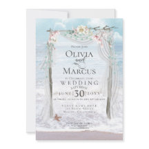 Hochzeit | Elegantes Seaside Driftwood Tulle Arbor