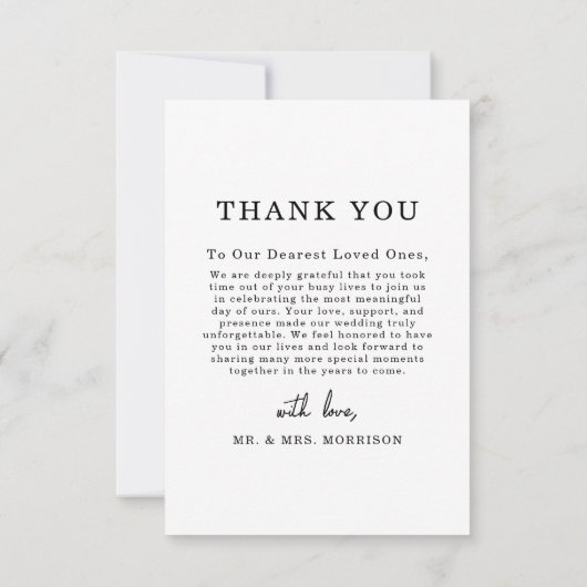 Hochzeit Elegantes Skript-Foto Danke-Karte Dankeskarte (Rückseite)