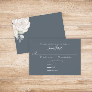 Hochzeit Elegantes Wasserfarben Blush Rose Bloral RSVP Karte