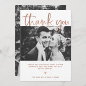 Hochzeit | Elegantes Weiß und Rose Gold mit Fotos Dankeskarte (Vorne/Hinten)