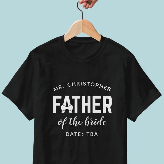 Hochzeit Eltern Vater der Braut Name T-Shirt