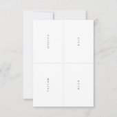 Hochzeit Empfang Mini Gast Visitenkarte 4 in 1 Ankündigung (Vorderseite)