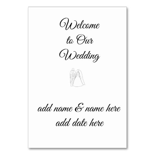 Hochzeit / Empfang Tischkarte Tischnummer (Vorderseite)