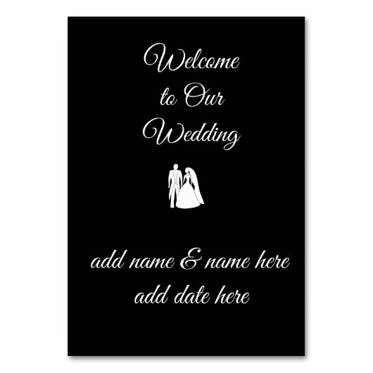 Hochzeit / Empfang Tischkarte Tischnummer (Vorderseite)