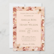 Hochzeit Erdig Braun Florale Abstrakte Malerei