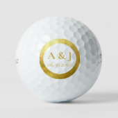 Hochzeit Erinnerungen Gold Titleist Pro VI Golfball (Vorderseite)