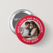 Hochzeit Erstes Weihnachts-Foto Individuelle Name  Button (Vorne & Hinten)