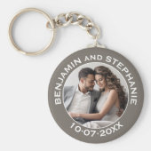 Hochzeit Erstes Weihnachts-Foto Individuelle Name Schlüsselanhänger (Vorne)