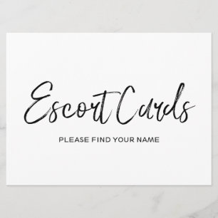 Hochzeit "Eskortenkarten" Schild   Stylisch beschr Einladung