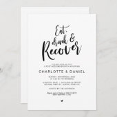Hochzeit, Essen, Trinken und Recover Brunch Einladung (Vorne/Hinten)