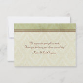 Hochzeit Etude de Fleurs Vintage danken Ihnen Dankeskarte (Rückseite)