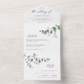 Hochzeit Eukalyptus botanisch modern einladen + uA All In One Einladung (Innen Boden)