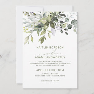 Hochzeit Eukalyptus Greenery Watercolor Herbal Einladung